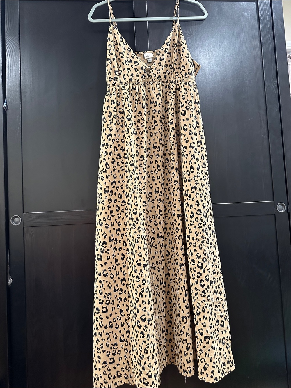 a new day Tan and Black Leopard Print Maxi Dress